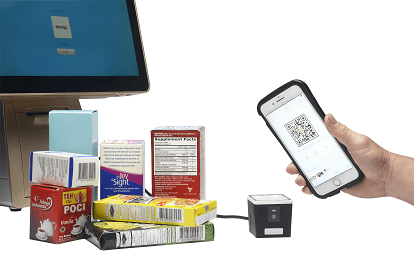 FS5620J works as desktop 2D barcode scanner